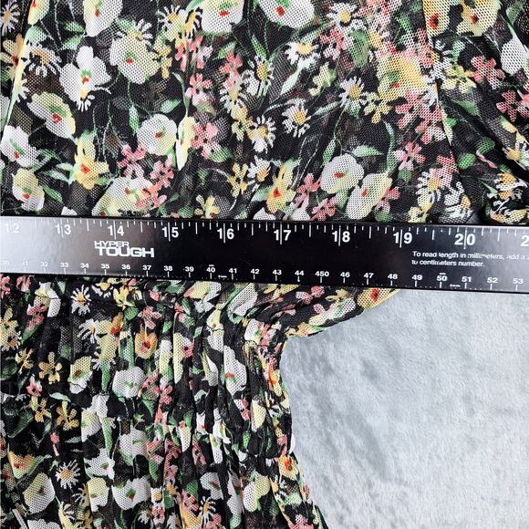 Womens Top Large Romantic Floral Bloomcore Feminine Boho Chic Peasant Festival - Picture 5 of 8